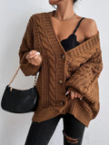 Weekend Chunky Cable Knit Open-Front Cardigan