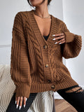 Weekend Chunky Cable Knit Open-Front Cardigan