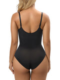 Lace Tummy Control Shapewear Adjustable Straps Seamless Half-Cover Bodysuit