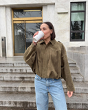 Sahara Suede‑Effect Bomber Jacket – Plush Texture Meets Relaxed Cool