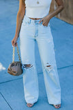 Freja Distressed Wide-Leg Jeans – Edgy Cool-Girl Denim