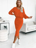 Chic & Comfortable Ribbed Sweater and Midi Dress Set