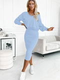 Chic & Comfortable Ribbed Sweater and Midi Dress Set
