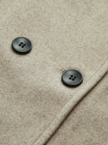 Sable Double‑Breasted Coat – Chic Oversized Tailcoat in Taupe
