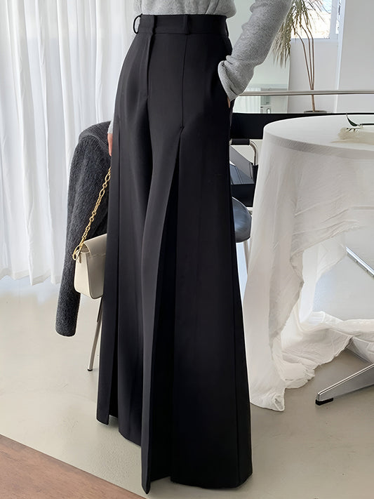 High-Waisted Wide-Leg Pants – Classic Tailored Silhouette