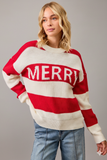 Spread Holiday Cheer in Cozy Style with the BiBi Merry Lettering Christmas Sweater