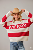 Spread Holiday Cheer in Cozy Style with the BiBi Merry Lettering Christmas Sweater
