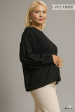 Breezy Linen Drawstring Long‑Sleeve Top – Flattering Fit for All Sizes