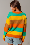 Vibrant Multi‑Stripe Ribbed Sweater – Pop of Color for Everyday Style