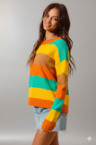 Vibrant Multi‑Stripe Ribbed Sweater – Pop of Color for Everyday Style