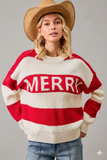 Spread Holiday Cheer in Cozy Style with the BiBi Merry Lettering Christmas Sweater