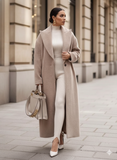 Elise Textured Wool-Blend Long Coat | Premium Winter Outerwear