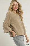 Stylish Textured Knit V‑Neck Top
