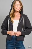 Zenana Fleece Cropped Zip‑Up Hoodie w/ Pockets – Cozy Style, Everyday Edge