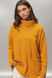 Cozy Double‑Pocket Turtle‑Neck Sweater – Rib Knit Comfort with Everyday Function