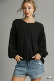 Breezy Linen Drawstring Long‑Sleeve Top – Flattering Fit for All Sizes
