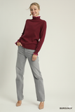 Delicate Ruffle‑Trim Ribbed Sweater – Feminine Flair with Cozy Elegance