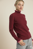 Delicate Ruffle‑Trim Ribbed Sweater – Feminine Flair with Cozy Elegance