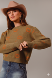 Festive Pumpkin Rhombus Sweater – Cozy Oversized Halloween & Thanksgiving Knit