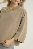 Stylish Textured Knit V‑Neck Top