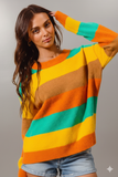Vibrant Multi‑Stripe Ribbed Sweater – Pop of Color for Everyday Style