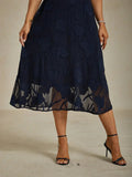 Elegant Ruffle Flutter Lace Maxi Dress