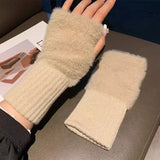Soft Knitted Warm Half-Finger Touch Screen Gloves