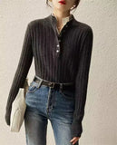 Valente Ribbed Wool – Refined Knit & Button