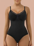 Lace Tummy Control Shapewear Adjustable Straps Seamless Half-Cover Bodysuit
