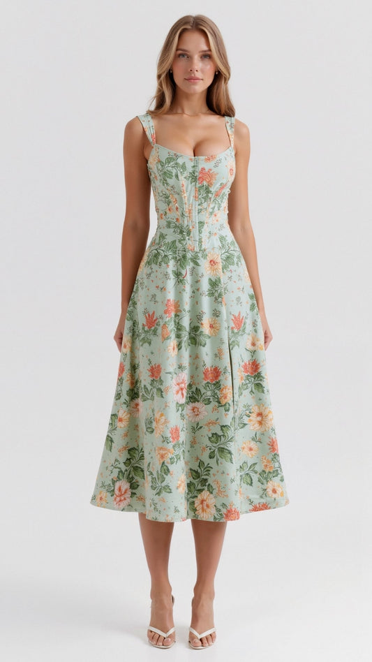 Elegant Dahlia Midi Sundress