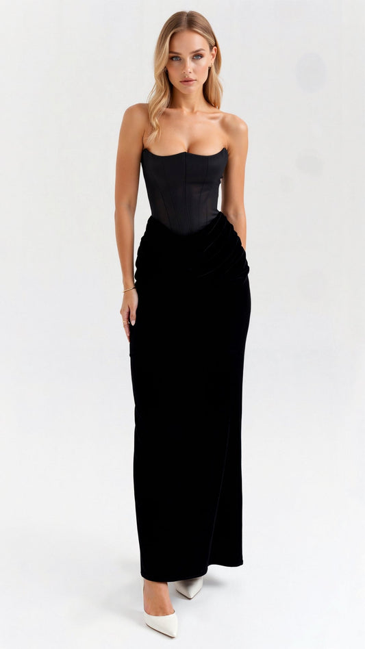 Elegant Luciana Strapless Maxi Dress