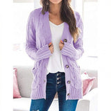 Dames Herfst Casual Lange Mouwen Knopenloos met Open Voorzijde en Gebreid Kabelvest (Koop 2, Gratis Verzending)