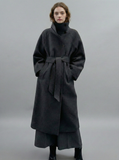 Mia High-Neck Wool Wrap Coat