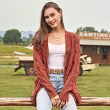 Dames Herfst Casual Lange Mouwen Knopenloos met Open Voorzijde en Gebreid Kabelvest (Koop 2, Gratis Verzending)