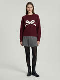 Bow Round Neck Knit Sweater