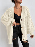 Weekend Chunky Cable Knit Open-Front Cardigan