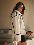 Afterlight Faux Shearling Jacket – Cozy Teddy Sherpa with Contrast Trim
