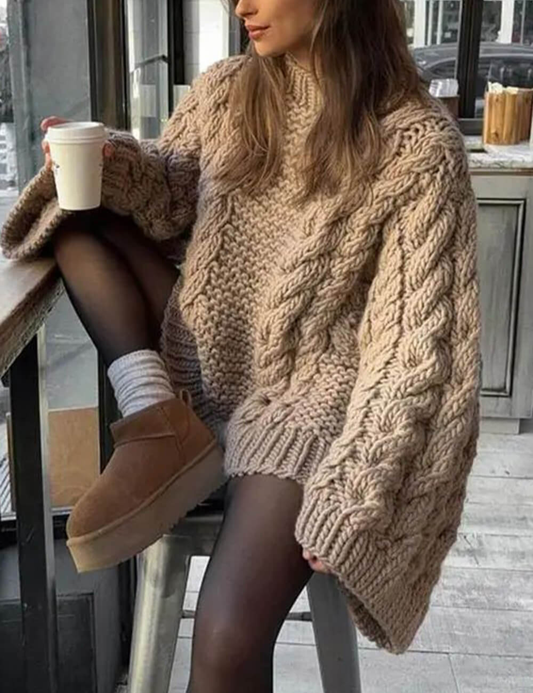 Hearthside Cable Knit Sweater for a Chic, Cozy Look