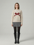 Bow Round Neck Knit Sweater