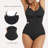 Lace Tummy Control Shapewear Adjustable Straps Seamless Half-Cover Bodysuit