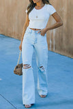 Freja Distressed Wide-Leg Jeans – Edgy Cool-Girl Denim