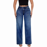 Mid-Low Rise Stretch Wide-Leg Baggy Jeans