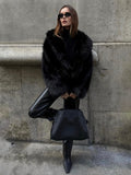 Black Luxe Faux Fur Jacket – Plush Elegance with Bold Silhouette