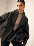 Everleigh Cocoon Coat – Oversized Wool Blend Coat with Chic Pocket Design
