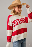 Spread Holiday Cheer in Cozy Style with the BiBi Merry Lettering Christmas Sweater