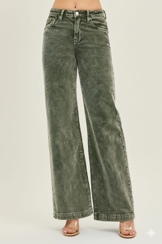 RISEN High‑Rise Wide‑Leg Corduroy Jeans (Plus Size)