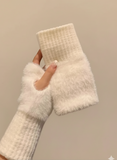 Soft Knitted Warm Half-Finger Touch Screen Gloves