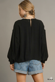 Breezy Linen Drawstring Long‑Sleeve Top – Flattering Fit for All Sizes