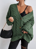 Weekend Chunky Cable Knit Open-Front Cardigan
