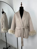 Chic Tossy Faux Fur & Wool Short Overcoat for Women